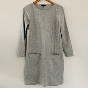 Eileen Fisher Gray Tencel Fleece 3/4 Sleeves Dress